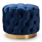 Tecido de veludo azul royal Ottoman Baxton Studio Valeria Glam