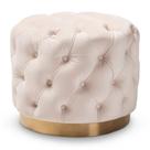 Tecido de veludo bege claro Ottoman Baxton Studio Valeria Glam