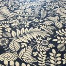Tecido Decoração Estampado Folhas 1,42 Mt Largura Marinho