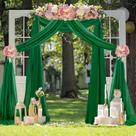 Tecido drapeado de arco de casamento FUHSY 5,5 m de chiffon verde esmeralda