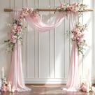 Tecido drapeado para arco de casamento PARTISKY 1 Panel 8,5 x 5,8 m Blush Tecido drapeado para arco de casamento PARTISKY 1 Panel 8,5 x 5,8 m Blush