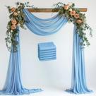 Tecido Drapeado Wokceer para Arco de Casamento - 6 Painéis (8,2 x 6m) - Azul