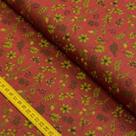 Tecido Estampado para Patchwor - Natal: Floral Azevinho Fundo Vinho (0,50X1,40)