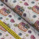 Tecido Estampado para Patchwork - Atelier : Cestas Com Novelo (0,50x1,40)