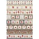Tecido Estampado Para Patchwork - Barbecue By Senhora Dos Tecidos : Barrado De Faixas Cupcake (0,50x1,40)