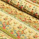 Tecido Estampado para Patchwork - Barrado : Pássaro e Flores (0,50x1,50)