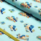 Tecido Estampado para Patchwork - Blue Birds : Pássaro Listrado (0,50x1,50)
