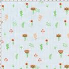 Tecido Estampado para Patchwork - Botânica Floral Laranja com Listra (0,50x1,40)