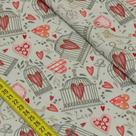 Tecido Estampado para Patchwork - Chaves e Cadeados: Corações Aprisionados (0,50x1,40)