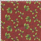 Tecido Estampado para Patchwork - Coleção Natal Holly Pequeno Fundo Vinho (0,50x1,40)