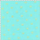 Tecido Estampado para Patchwork - Coroa Dourada Fundo Azul Turquesa Cor 01 (0,50x1,40)