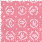 Tecido Estampado para Patchwork - Coroas Rosa Quartzo Cor 1544 (0,50x1,40)