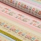 Tecido Estampado para Patchwork - Corujas : Barrado de Corujas (0,50x1,50)