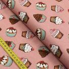 Tecido Estampado para Patchwork - Cupcakes : Cupcake Fundo Rosa (0,50x1,40)