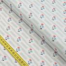 Tecido Estampado para Patchwork - Fancy Floral : Mini Flor Listrado Cinza (0,50x1,40) Tecido Estampado para Patchwork - Fancy Floral : Mini Flor Listrado Cinza (0,50x1,40)