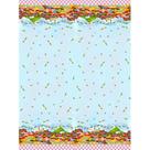 Tecido Estampado para Patchwork - Festa Junina : Barrado Fundo Azul Claro (0,50x1,50)