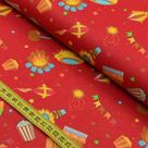 Tecido Estampado para Patchwork - Festa Junina : Junino Fundo Vermelho (0,50x1,40)
