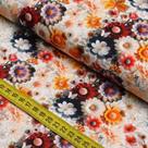 Tecido Estampado Para Patchwork - Flores De Papel : Floral Bordô Com Amarelo (0,50x1,40)