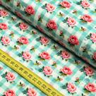 Tecido Estampado para Patchwork - Flower love Por Cris Polleto : Xadrez Com Rosas Tiffany (0,50x1,40)