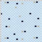 Tecido Estampado para Patchwork - Fundo do Mar Escama Marinho (0,50x1,40)