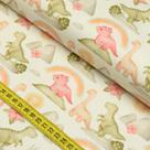 Tecido Estampado Para Patchwork - Meu Dino : Dino Médio com Arco-Íris (0,50x1,40)