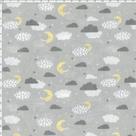 Tecido Estampado para Patchwork - Mundo dos Sonhos Meia Lua e Nuvens Fundo Cinza (0,50x1,40) Tecido Estampado para Patchwork - Mundo dos Sonhos Meia Lua e Nuvens Fundo Cinza (0,50x1,40)