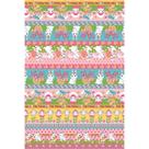 Tecido Estampado para Patchwork - Páscoa : Barrado Happy (0,50x1,50)