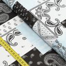 Tecido Estampado para Patchwork - Patch : Bandana Azul (0,50x1,40)