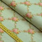 Tecido Estampado para Patchwork - Secret Garden : Millyta Vergara Rosas Media Fundo Verde (0,50x1,40)