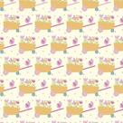 Tecido Estampado para Patchwork - Semeart: Carrinhos de Flores (0,50x1,40)