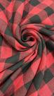 Tecido Flanela Xadrez / Cor: Vermelho com Preto - Um metro ( 1m x 1,50m)