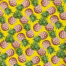 Tecido Jacquard Abacaxi Fundo Amarelo - 1,40m de Largura