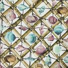 Tecido Jacquard Conchas Fundo Branco - 1,40m de Largura