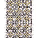 Tecido Jacquard Estampado Azulejo Português Dourado - 1,40m de Largura