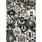 Tecido Jacquard Estampado Boteco Preto e Branco - 1,40m de Largura