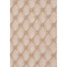 Tecido Jacquard Estampado Capitonê Bege - 1,40m de Largura