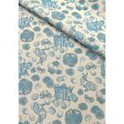 Tecido Jacquard Estampado Coelho da Páscoa Azul - 1,40m de Largura Tecido Jacquard Estampado Coelho da Páscoa Azul - 1,40m de Largura