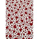 Tecido Jacquard Estampado Coração Fundo Branco - 1,40m de Largura