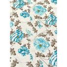 Tecido Jacquard Estampado Floral Azul - 1,40m de Largura