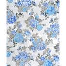 Tecido Jacquard Estampado Floral Azul - 2,80m de Largura