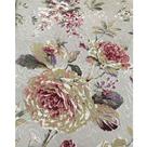 Tecido Jacquard Estampado Floral Bege e Vinho - 1,40m de Largura