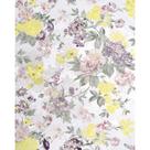 Tecido Jacquard Estampado Floral Lilás e Amarelo - 2,80m de Largura