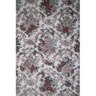 Tecido Jacquard Estampado Floral Marsala e Verde - 1,40m de Largura