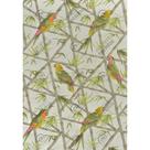 Tecido Jacquard Estampado Floral Papagaio Cinza - 1,40m de Largura