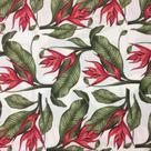 Tecido Jacquard Estampado Floral Vermelho - 1.40m de Largura