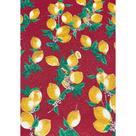 Tecido Jacquard Estampado Limão Siciliano Fundo Marsala - 1,40m de Largura