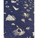 Tecido Jacquard Estampado Náutico Azul Marinho - 1,40m de Largura