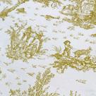 Tecido Jacquard Estampado Toile de Jouy Dourado - 2,80m de Largura