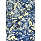 Tecido Jacquard Estampado Tropical Costela Azul - 1,40m de Largura