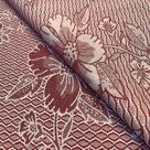 Tecido Jacquard Fio Tinto Floral Vinho - 2,80m de Largura